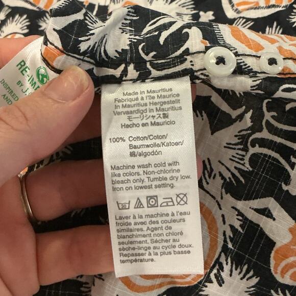 J.crew Mens Classic Button Up Shirt Size Medium Black Beach Resort Vacation - Picture 6 of 8